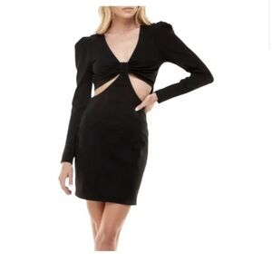 Socialite NWT‎ Black Cutout Twist Front Bodycon Mini Dress XS